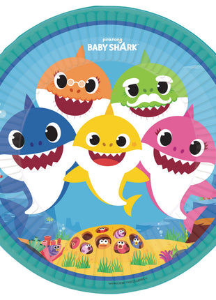 Baby Shark Music papírtányér 8 db-os 23 cm
