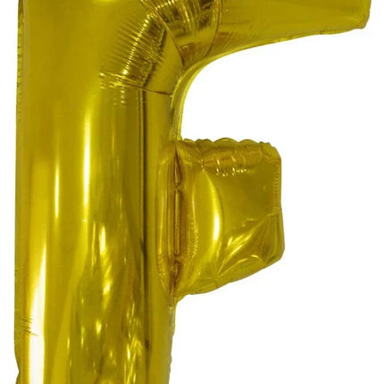 Arany Gold óriás F betű fólia lufi 110 cm