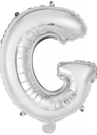 Silver, Ezüst G betű fólia lufi 45 cm