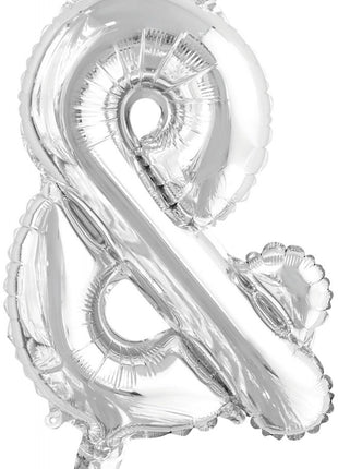 Silver, Ezüst & betű fólia lufi, 46 cm