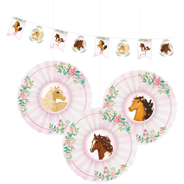 Beautiful Horses, Lovas függő dekoráció és zászlófüzér szett
