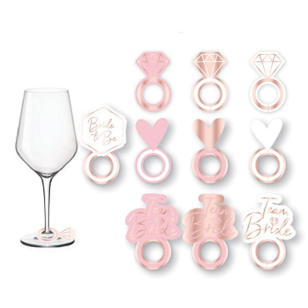 Lánybúcsú Hen Party boros pohár jelölő