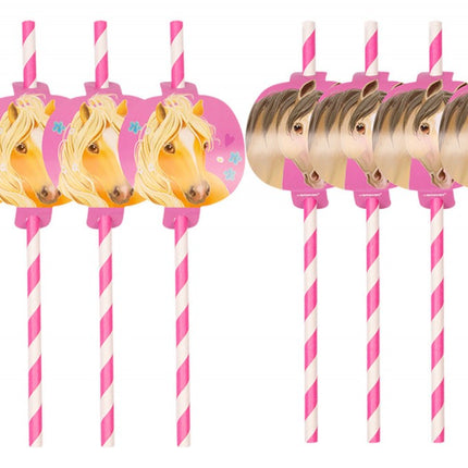 Póni Pretty papír szívószál, 8 db-os szett