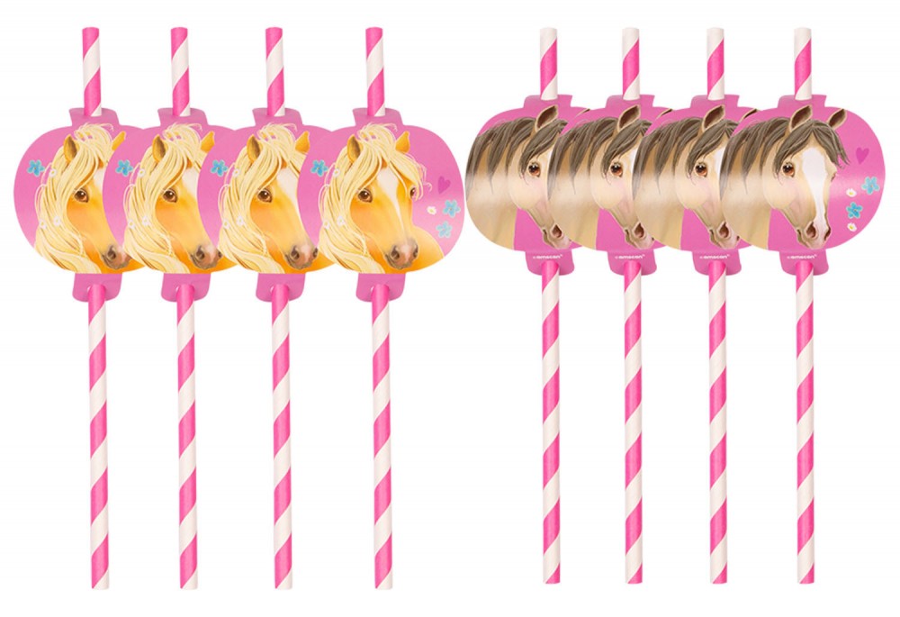Póni Pretty papír szívószál, 8 db-os szett