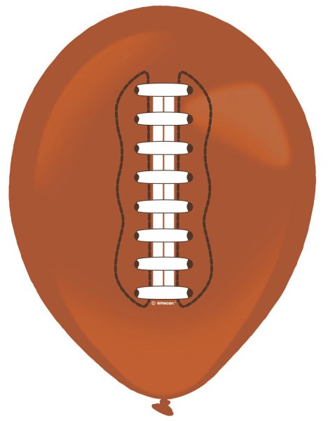 Amerikai futball Touchdown léggömb, lufi 6 db-os 11 inch (27,5 cm)