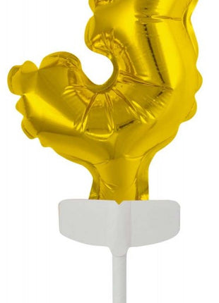 Gold, Arany 3-as szám fólia lufi tortára 13 cm