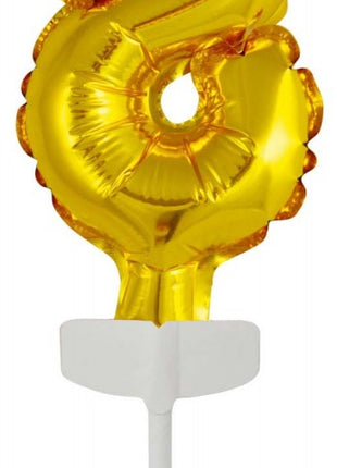 Gold, Arany 8-as szám fólia lufi tortára 13 cm