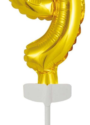 Gold, Arany 9-es szám fólia lufi tortára 13 cm