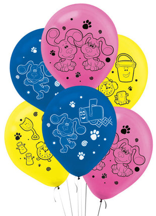 Azúrkék nyomok Fun léggömb, lufi 6 db-os 11 inch (27,5 cm)