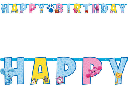 Azúrkék nyomok Fun Happy Birthday felirat 180 cm