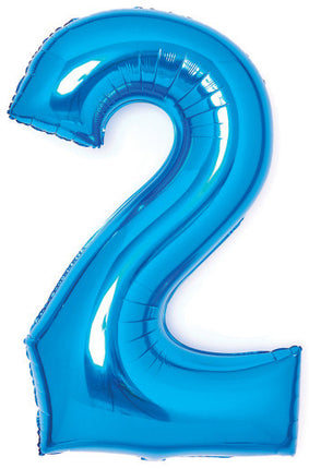 Kék Blue 2-es szám fólia lufi 66 cm