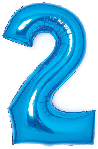 Kék Blue 2-es szám fólia lufi 66 cm