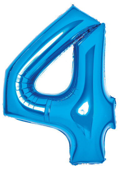 Kék Blue 4-es szám fólia lufi 66 cm