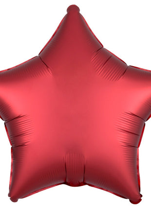 Silk Dark Red csillag fólia lufi 48 cm