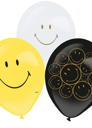 Emoji Smiley Originals léggömb, lufi 6 db-os 11 inch (27,5 cm)