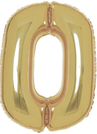 Arany White Gold 0-ás szám fólia lufi 90 cm