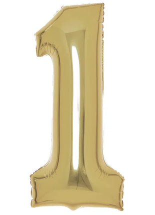 Arany White Gold 1-es szám fólia lufi 82 cm