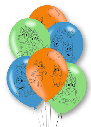 Bluey Joke léggömb, lufi 6 db-os 11 inch (27,5 cm)