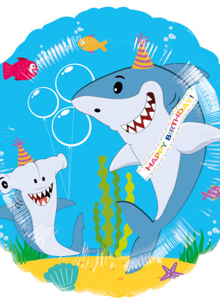 Állatos Friendly Shark fólia lufi 43 cm