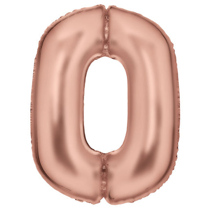 Lustre Rose Gold 0-ás szám fólia lufi 86 cm