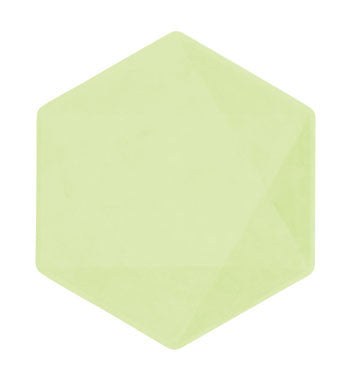 Zöld Vert Decor hatszögletű lapostányér 6 db-os 15,8 cm