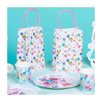 Peppa malac Celebration papír ajándéktasak, ajándékzacskó 8 db-os