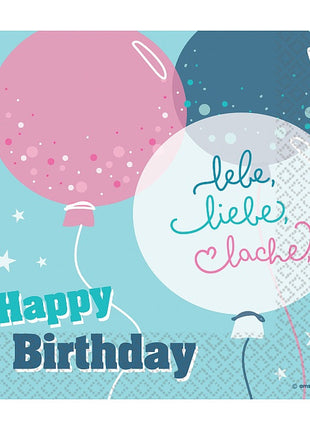 Happy Birthday Lebe, Liebe, Lache szalvéta 16 db-os 33x33 cm