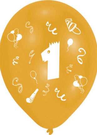 Happy Birthday 1 Ribbon léggömb, lufi 8 db-os 10 inch (25,4cm)
