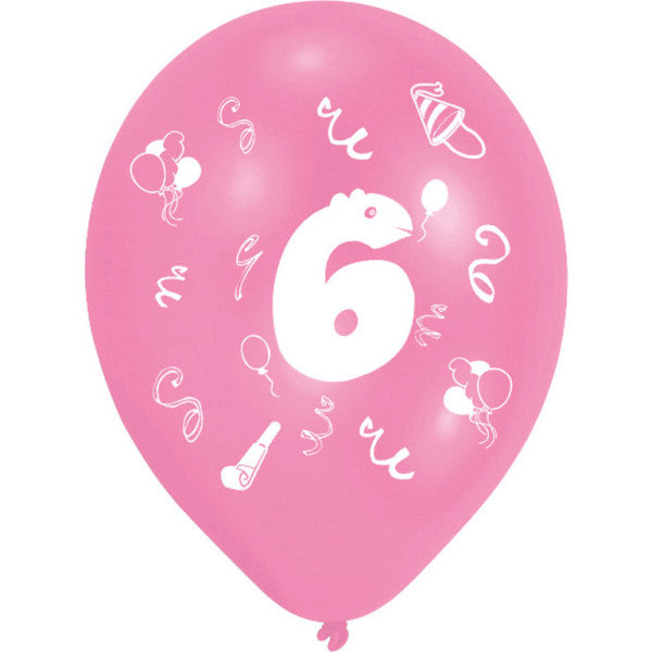 Happy Birthday 6 Ribbon léggömb, lufi 8 db-os 10 inch (25,4cm)