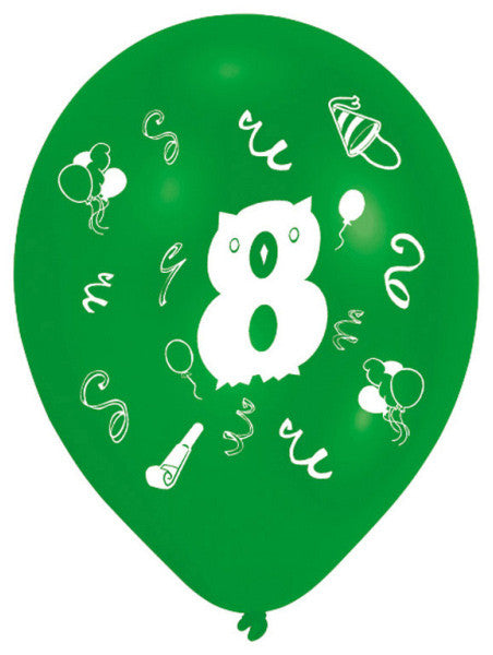 Happy Birthday 8 Ribbon léggömb, lufi 8 db-os 10 inch (25,4cm)