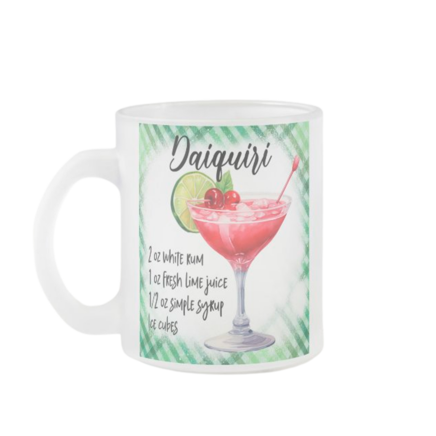 Bögre ami a Daiquiri koktél receptjét ábrázolja