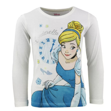 Disney Hercegnők Cinderella fehér gyerek hosszú ujjú póló 5 éveseknek, 110 cm