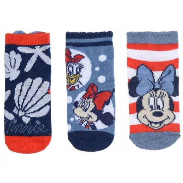 Disney Minnie Shell Blue baba zokni 0–6 hónapos korig, kék mintás puha babazokni