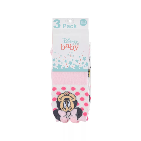 Disney Minnie Wink Pink baba zokni 6–12 hónapos korig, rózsaszín mintás puha babazokni