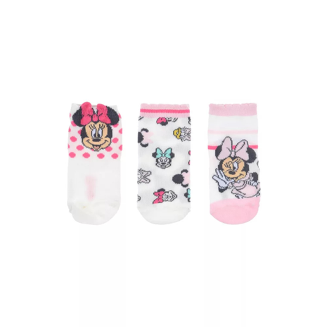 Disney Minnie Wink White baba zokni 6-12 hónapos korig, fehér mintás puha babazokni