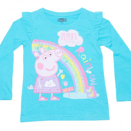 Peppa malac Rainbow gyerek hosszú póló, felső 2 - 6 év / 92 - 116 cm