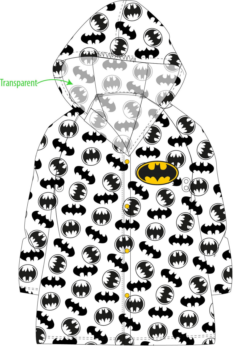 Batman Darkwing esőkabát 4 - 9 év / 104 - 134 cm