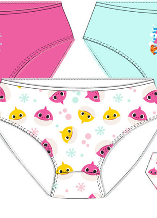 Baby Shark Pink gyerek fehérnemű, bugyi 3 darab/csomag  3 - 5 év / 92 - 110 cm