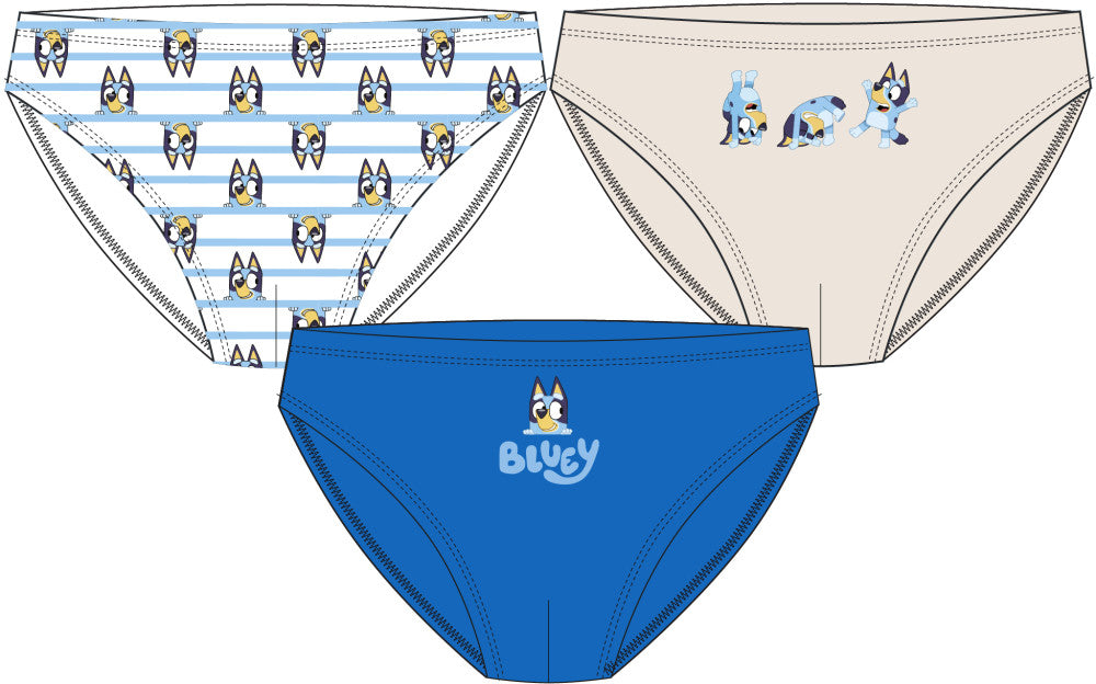 Bluey gyerek fehérnemű, alsó 3 darab/csomag 3 - 8 év / 98 - 128 cm