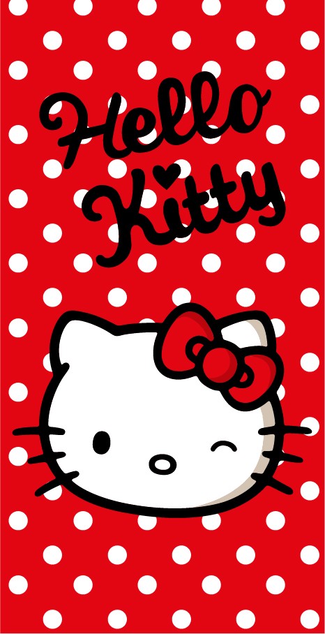 Hello Kitty Red fürdőlepedő, strand törölköző 70x140cm (Fast Dry)