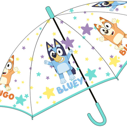 Bluey Star gyerek átlátszó félautomata esernyő Ø74 cm