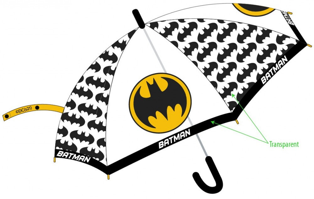 Batman gyerek átlátszó félautomata esernyő Ø78 cm