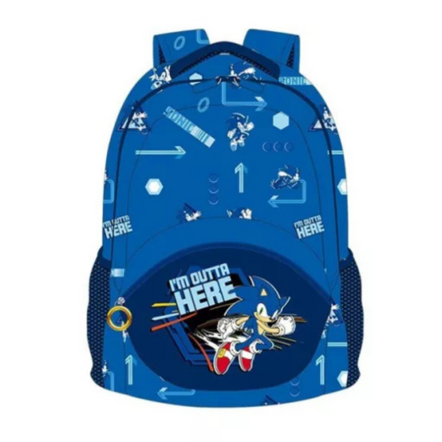 Sonic a sündisznó Outta Here iskolatáska 42 cm – vidám és praktikus táska gyerekeknek iskolába