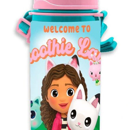 Gabi babaháza Smoothie Land alumínium szívószálas kulacs akasztóval 600 ml