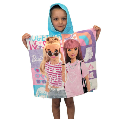 Barbie Together strand törölköző poncsó 60x120 cm