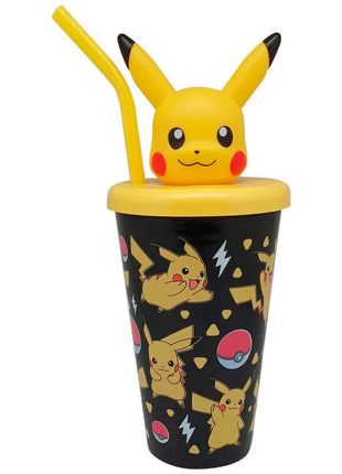 Pokémon Pikachu műanyag 3D szívószálas pohár 443 ml