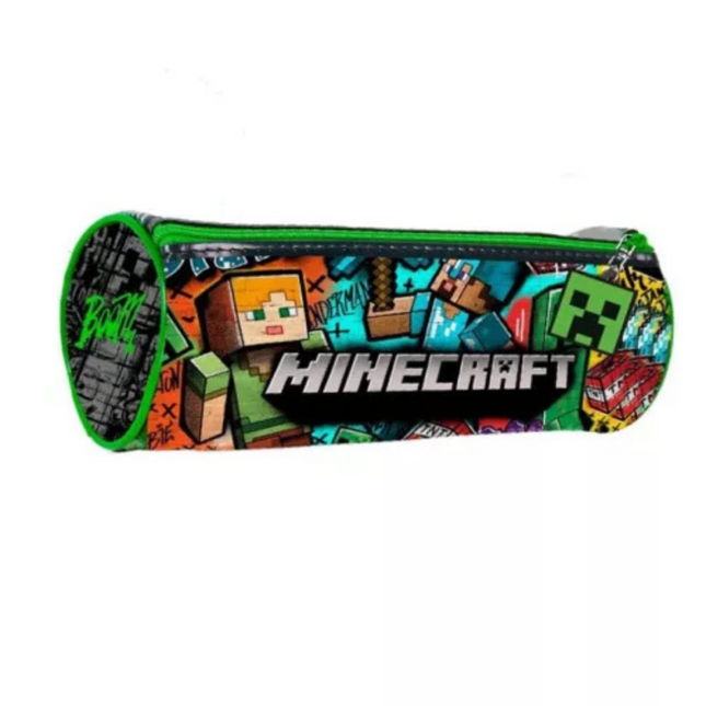 Minecraft Blocky Boom 22 cm tolltartó gyerekeknek – praktikus iskolai írószer tartó gamer mintával