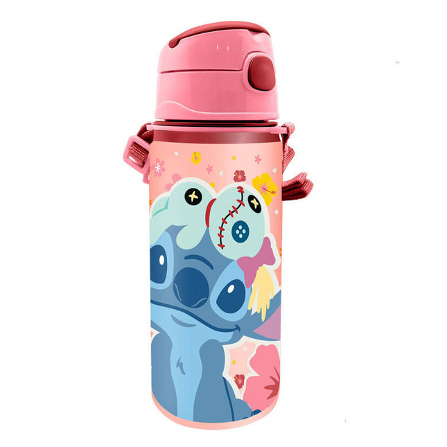 Disney Lilo és Stitch, A csillagkutya alumínium szívószálas kulacs akasztóval 600 ml