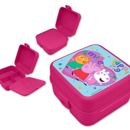 Peppa malac Smile több rekeszes uzsonnás doboz, szendvicsdoboz