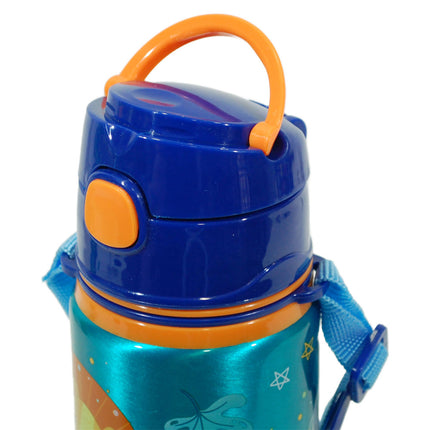 Jungle, Állatos alumínium szívószálas kulacs akasztóval 600 ml